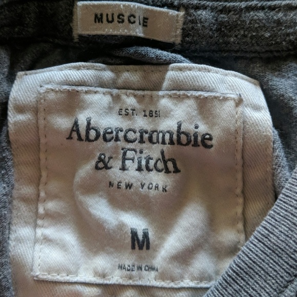 Abercrombie and Fitch Mens Muscle Tee Medium Gray - Picture 2 of 4
